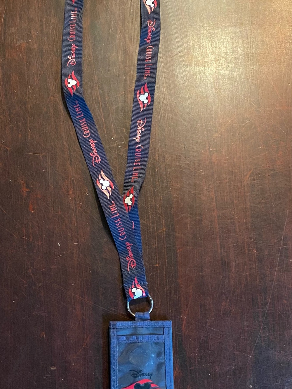 Rare Disney Cruise Line Mickey Mouse Wallet Badge Key Pass Holder Lanyard HTF